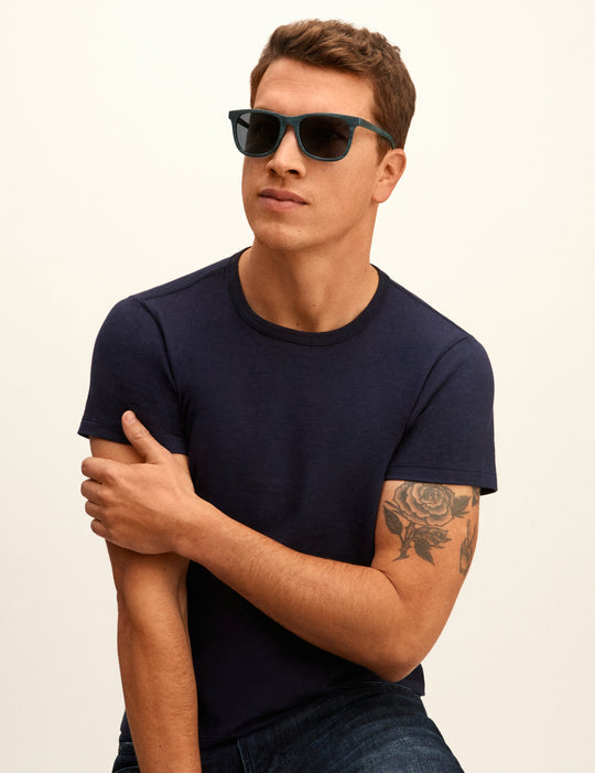 Teal Horn Square Sunglasses