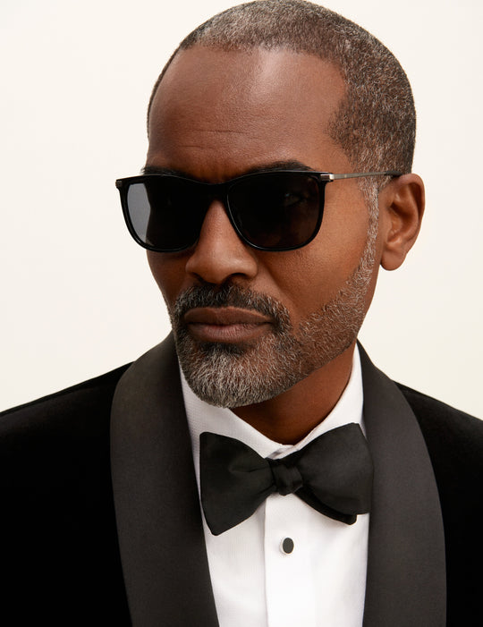 Black Modified Rectangle Sunglasses