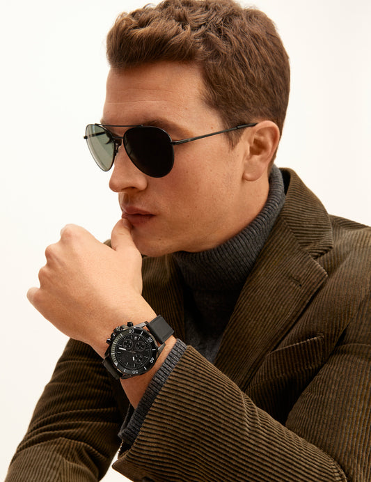 Joseph Abboud  Black Aviator Sunglasses