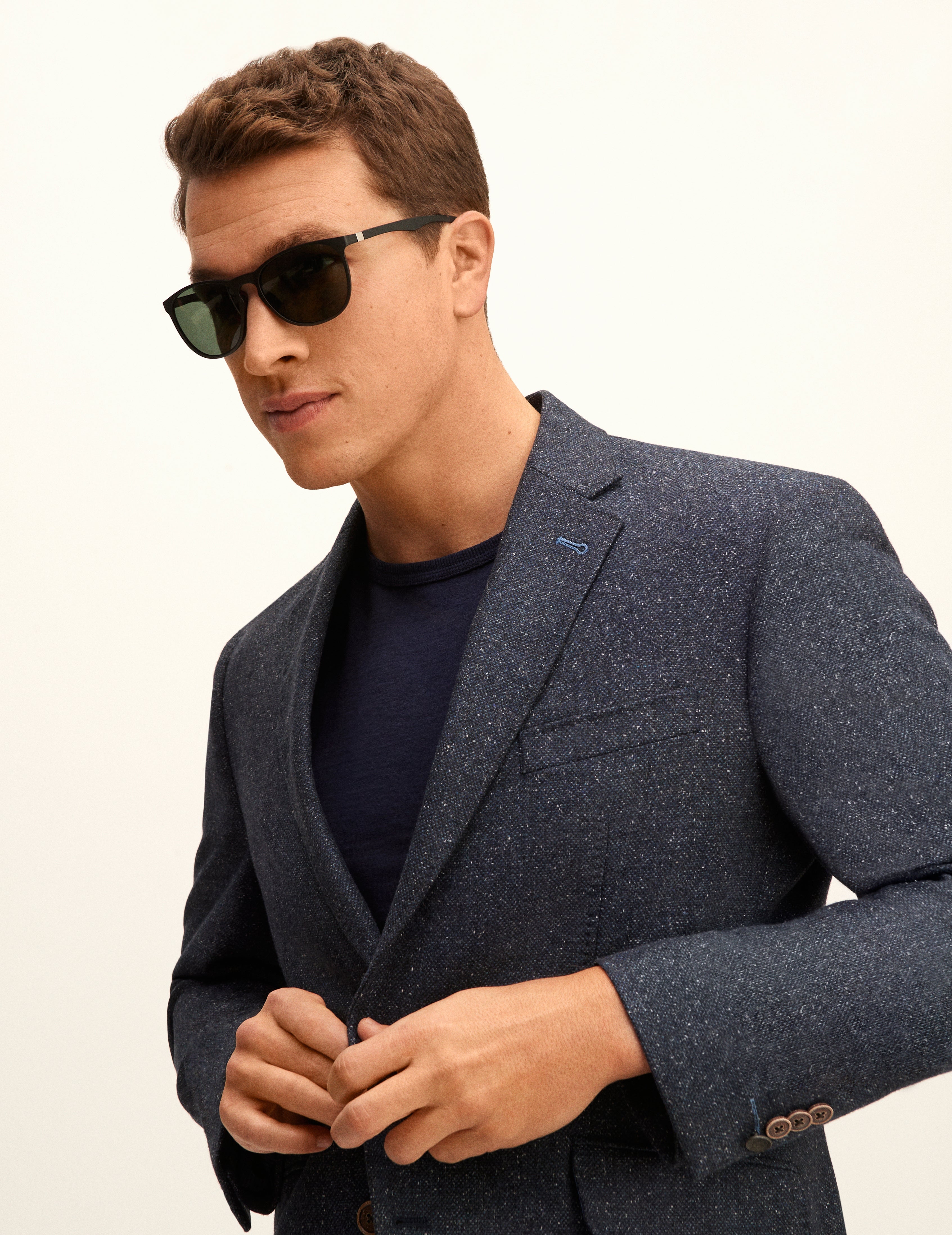 Joseph Abboud  Black Round Sunglasses