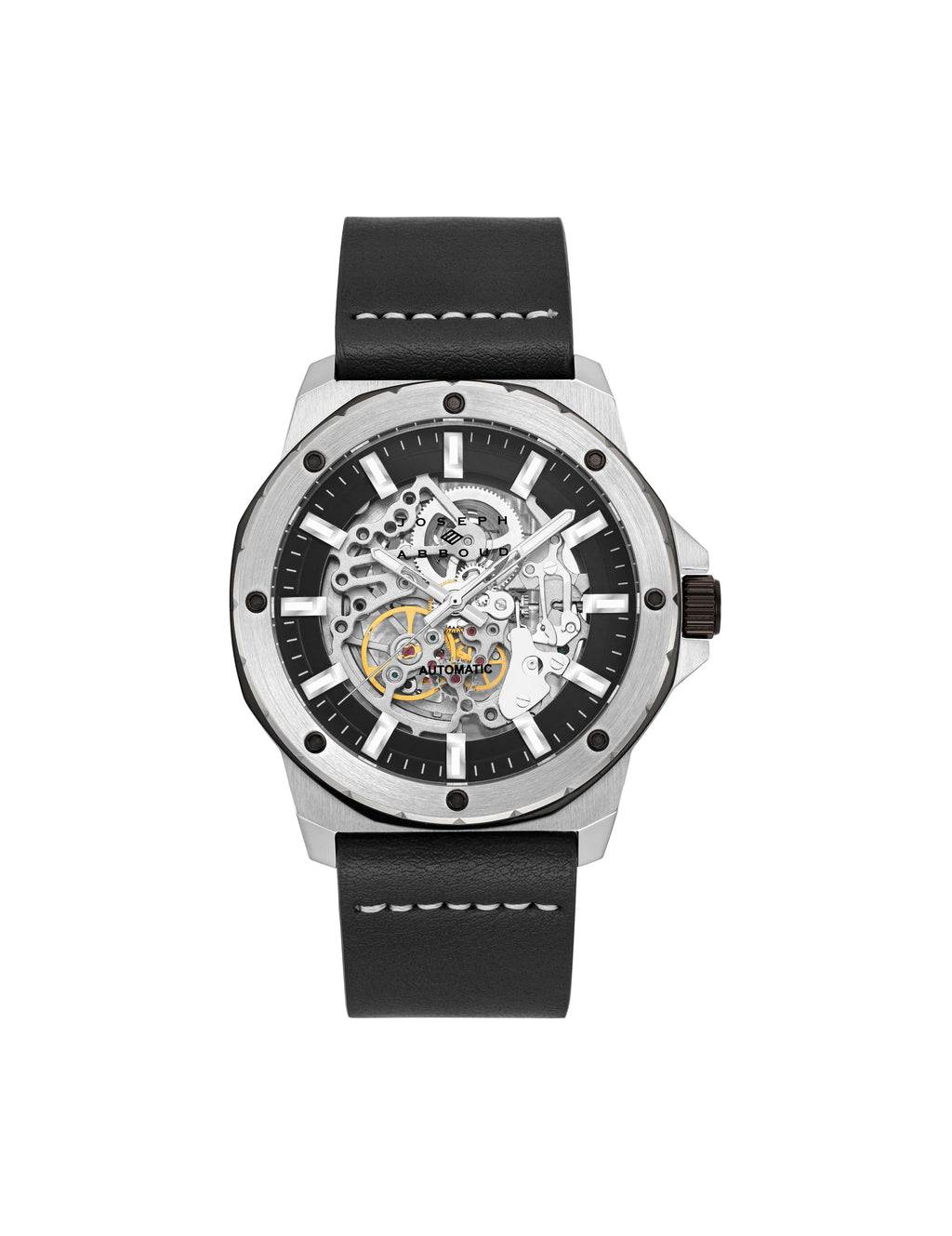 The Washington Street Collection Automatic Leather Strap Watch Joseph Abboud