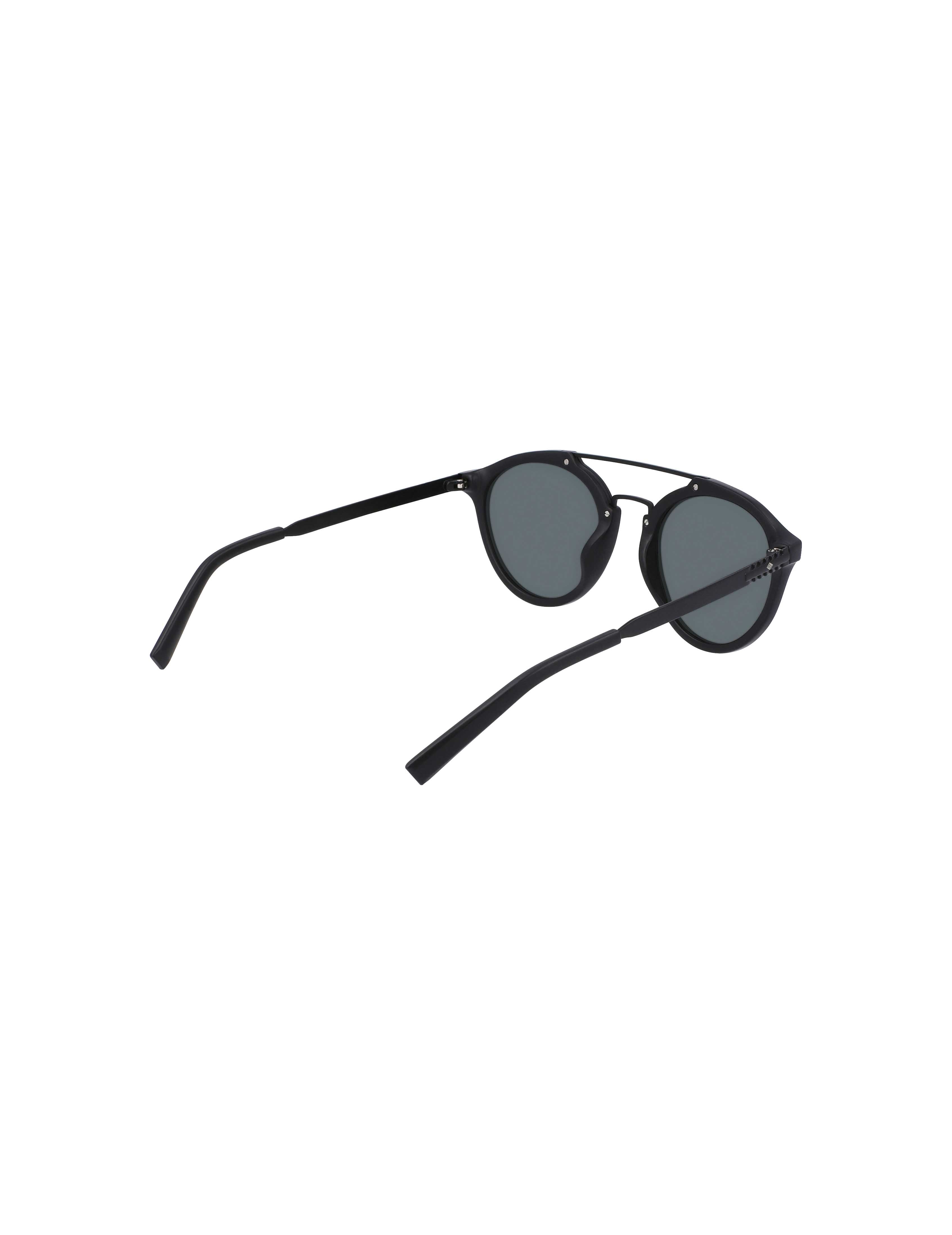 Joseph Abboud  Black Round Double-Brow Bar Sunglasses