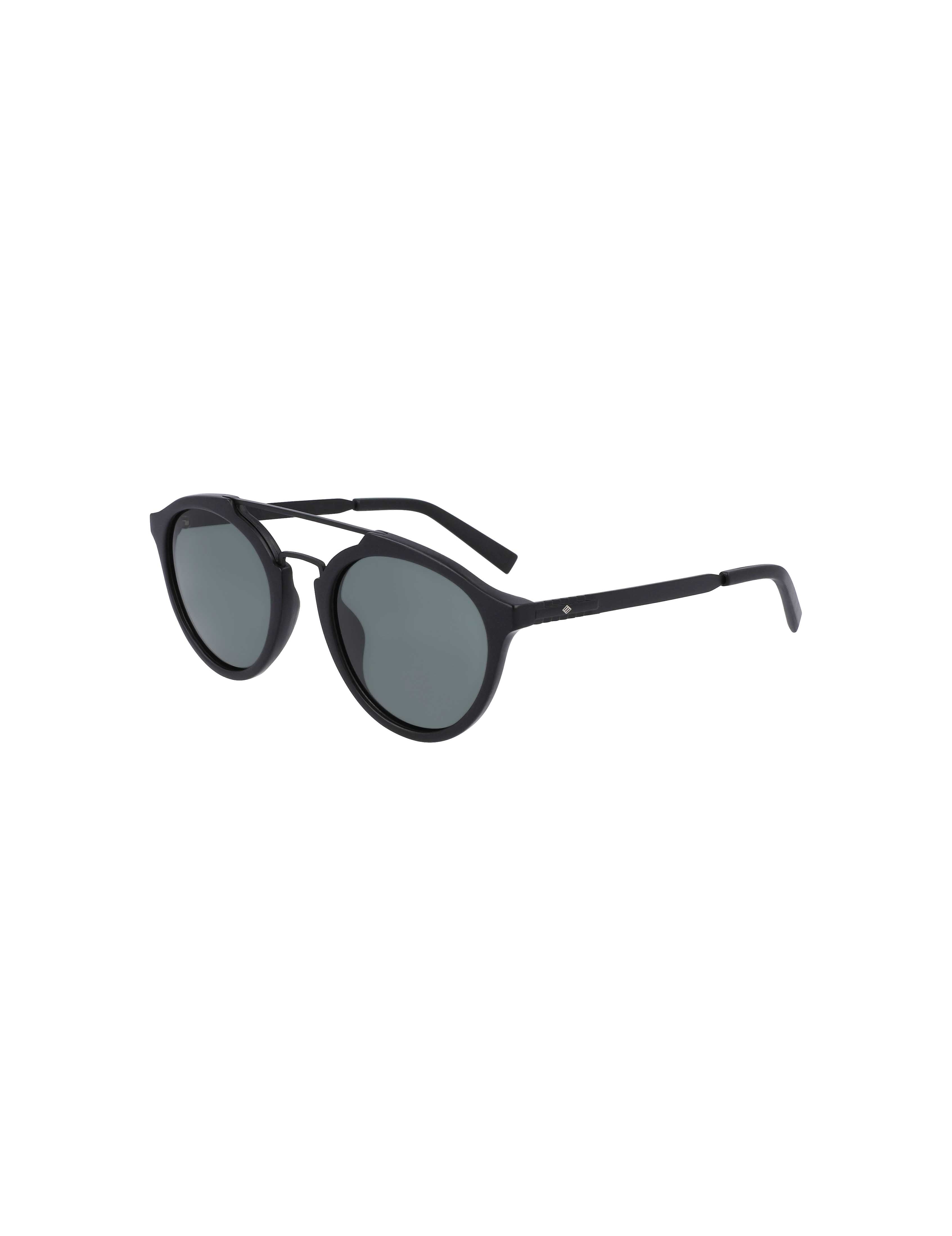 Joseph Abboud  Black Round Double-Brow Bar Sunglasses